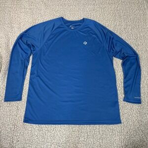 Naviskin Men XL Blue Long Sleeve Sun Protection Performance Shirt Hiking Fishing